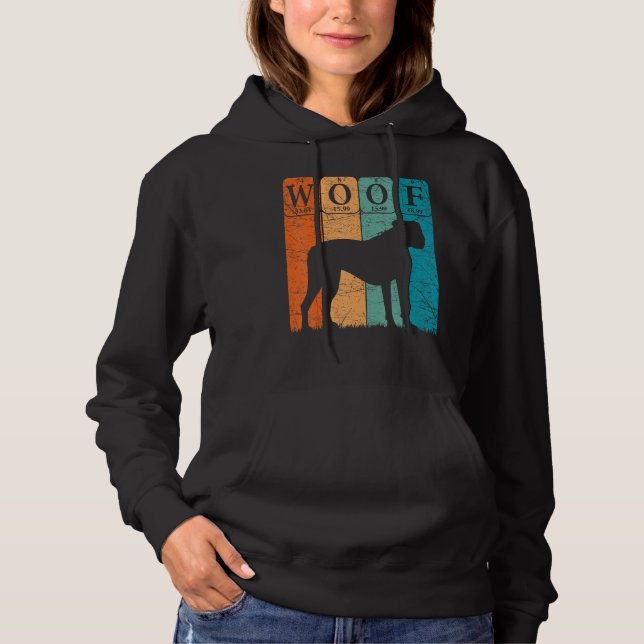 Pull À Capuche Tableau périodique des éléments de chien Boxer ama (Devant)