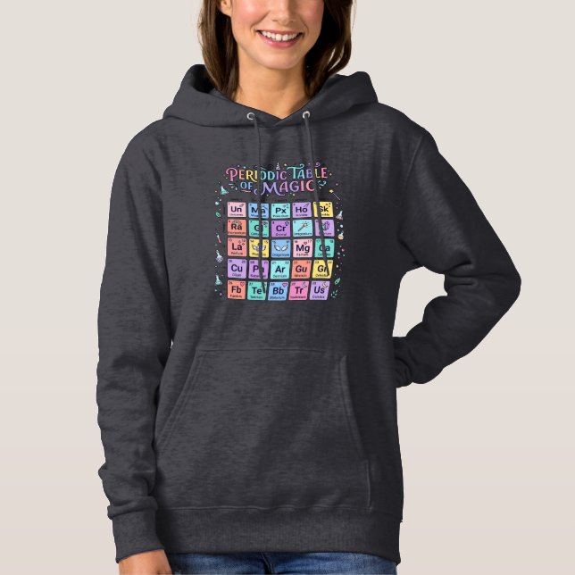 Pull À Capuche Tableau périodique licorne de magie Cadeau mignon  (Devant)