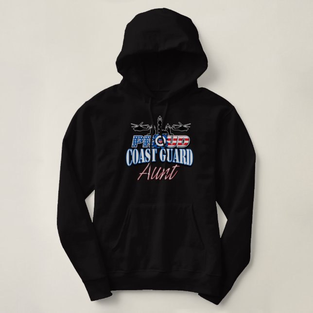 Pull À Capuche Tante de la Garde côtière Shirt USA Drapeau Femmes (Design devant)