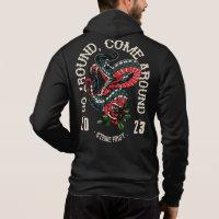 Tattoo go around . come around slogan serpent old 