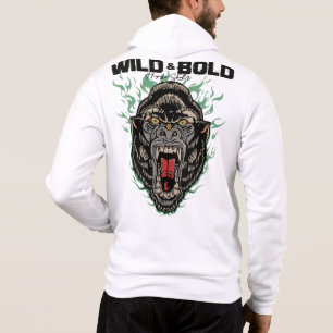 Pull À Capuche Tattoo gorille wild and bold slogan old school gra