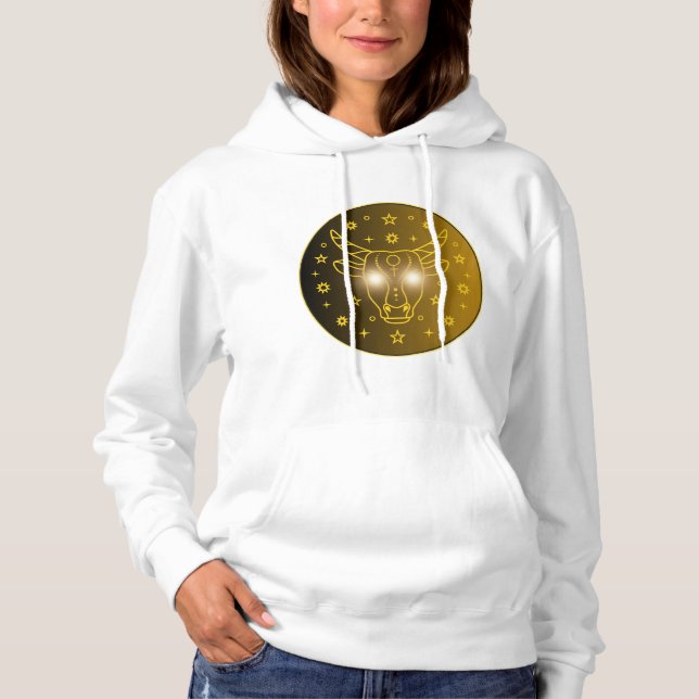 Pull À Capuche Taurus Zodiac Emblem | Minimal Celestial Symbol (Devant)