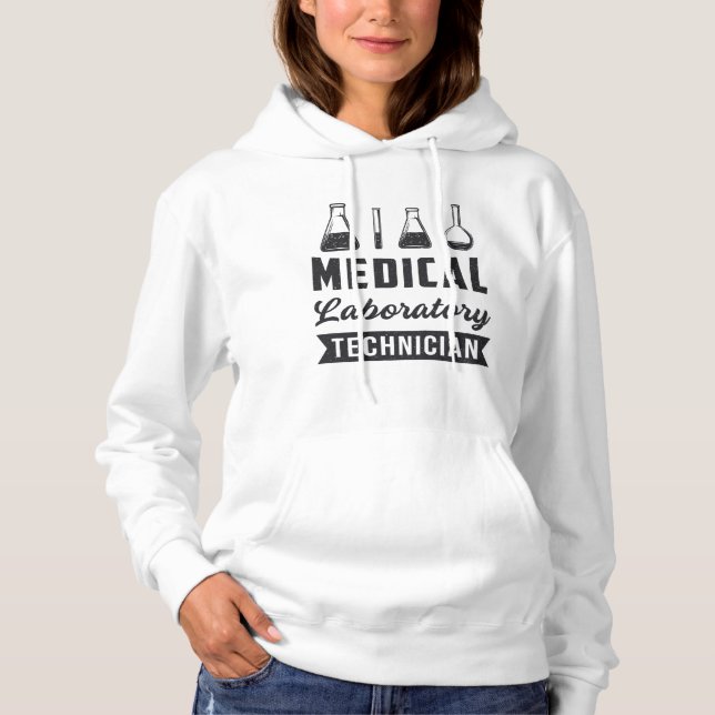 Pull À Capuche Technicien de laboratoire Médicale Funny Lab Tech  (Devant)