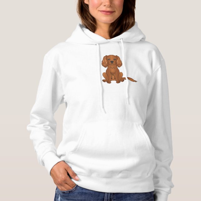 Pull À Capuche Teckie Cavalier King Charles Spaniel Assis (Devant)