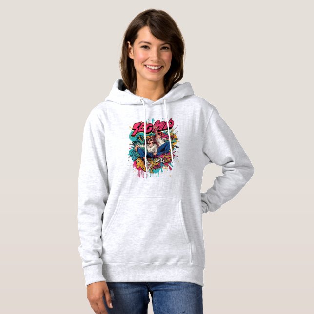 Pull À Capuche Tee-shirt d'art pop rétro – Style de jeunesse lumi (Devant entier)