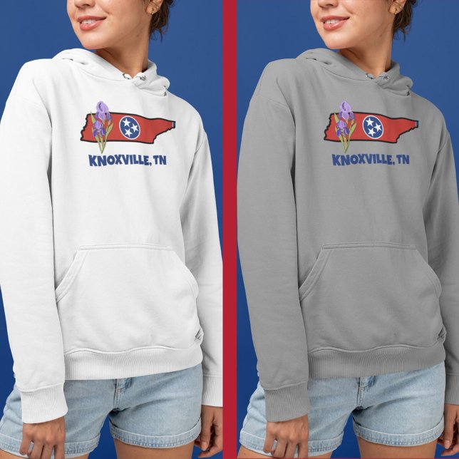 Pull À Capuche Tennessee Drapeau et Fleur pourpre Iris Texte pers (Créateur téléchargé)