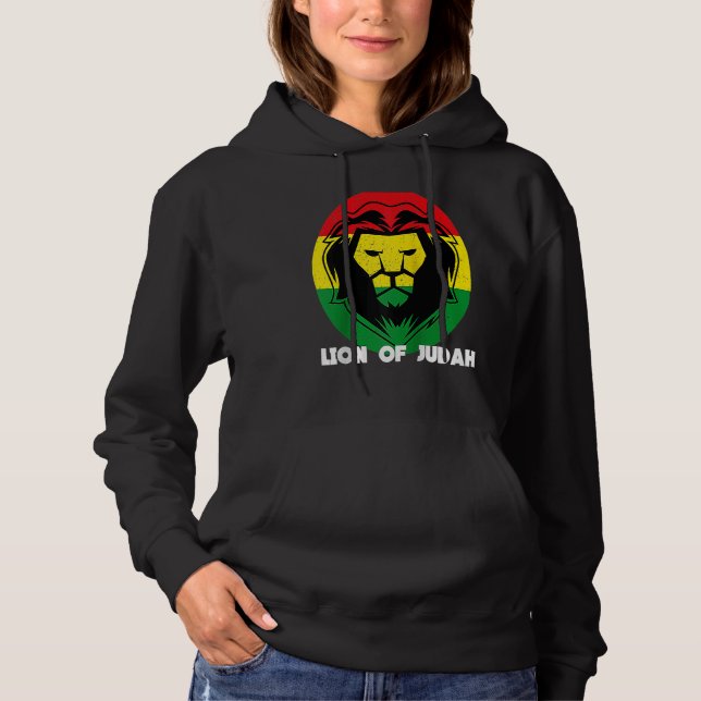 Pull À Capuche Tête de Lion Rastafari Souvenir Jamaïcain Rasta Ro (Devant)