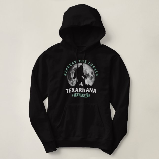 Pull À Capuche Texarkana Texas Bigfoot Night Walk Retro Moon (Design devant)