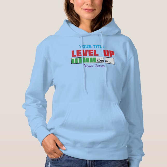 Pull À Capuche Texte de niveau supérieur avec progression de char (Devant)