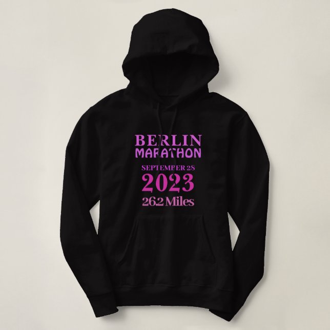 Pull À Capuche Texte personnalisé du coureur de marathon rose (Design devant)