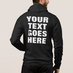 Pull À Capuche Texte Personnalisé Mens Élégant Arrière Côté Impri