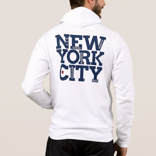 Pull À Capuche Texte personnalisé New York City (Dos)