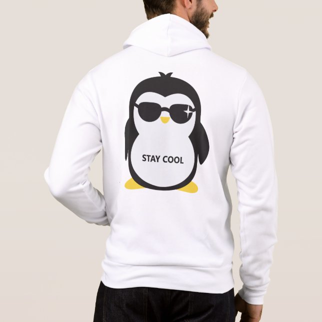 Pull À Capuche Texte personnalisé / nom cool pingouin (Dos)