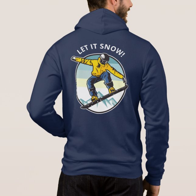 Pull À Capuche Texte personnalisé & nom SKIEUR (Dos)