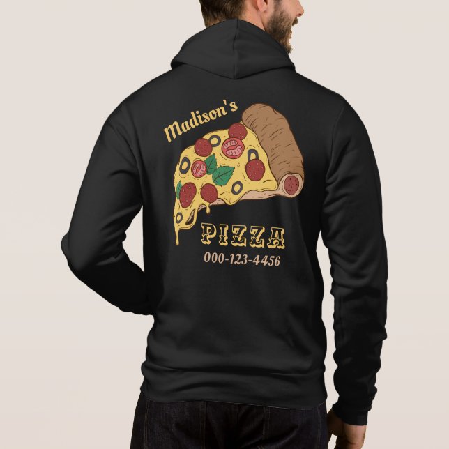 Pull À Capuche Texte personnalisé PIZZA (Dos)