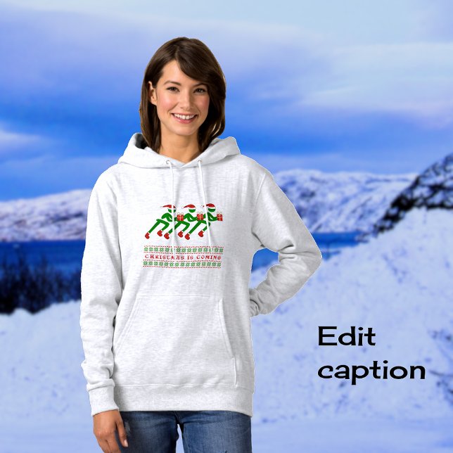 Pull À Capuche Texte personnalisé pour la formation d'hiver athlè (Ash grey hoodie color)