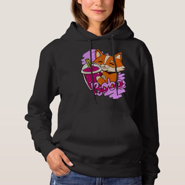 Pull À Capuche thé mignon animation boba (Devant)