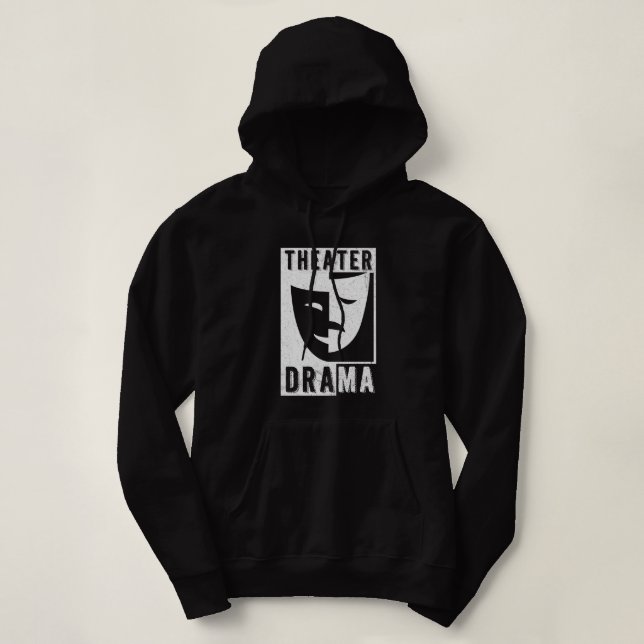 Pull À Capuche Théâtre Nerd pour dramaturge et actrice Masque cad (Design devant)