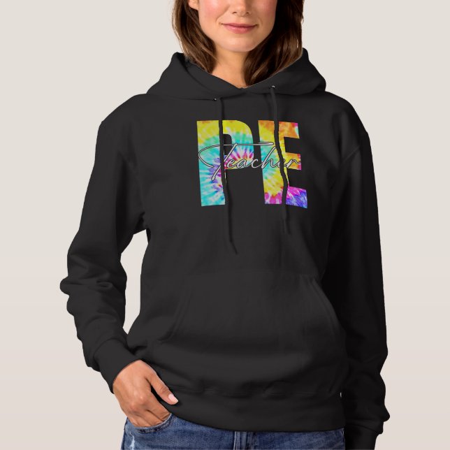 Pull À Capuche Tie Dye Pe Enseignant Éducation Physique Premier J (Devant)