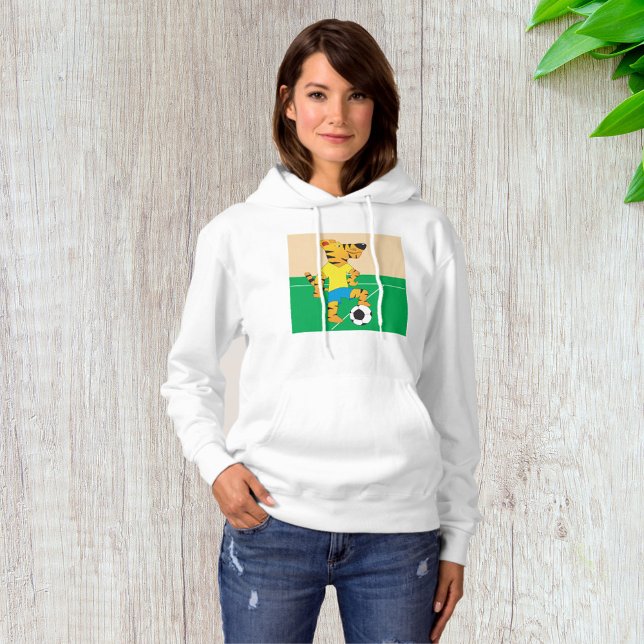 Pull À Capuche Tiger Jouer au football (Créateur téléchargé)
