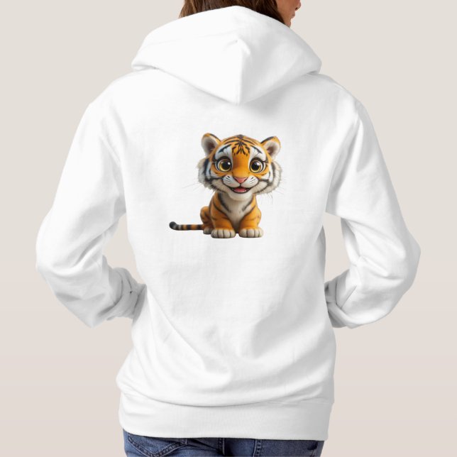 Pull À Capuche Tigre orange et blanc (Dos)