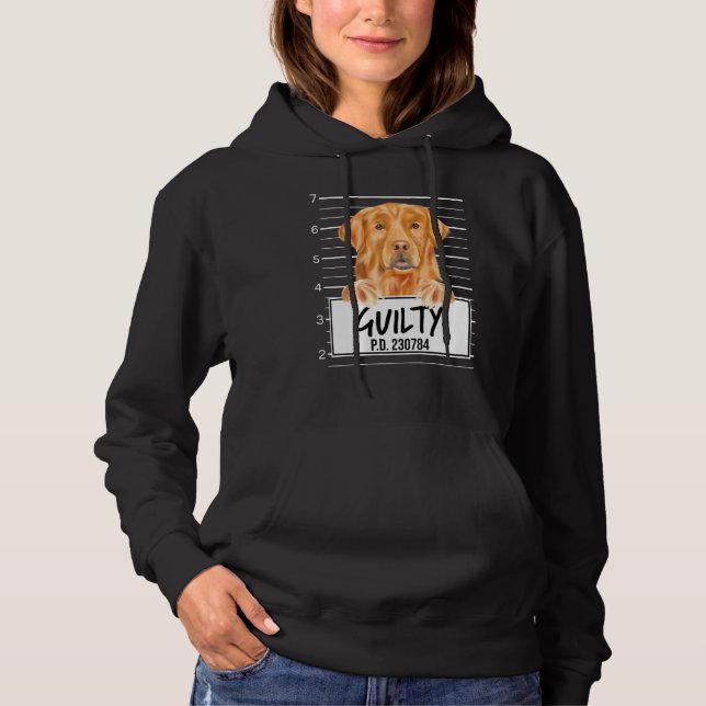 Pull À Capuche Tireur d'or Mugshot Chien Coupable (Devant)