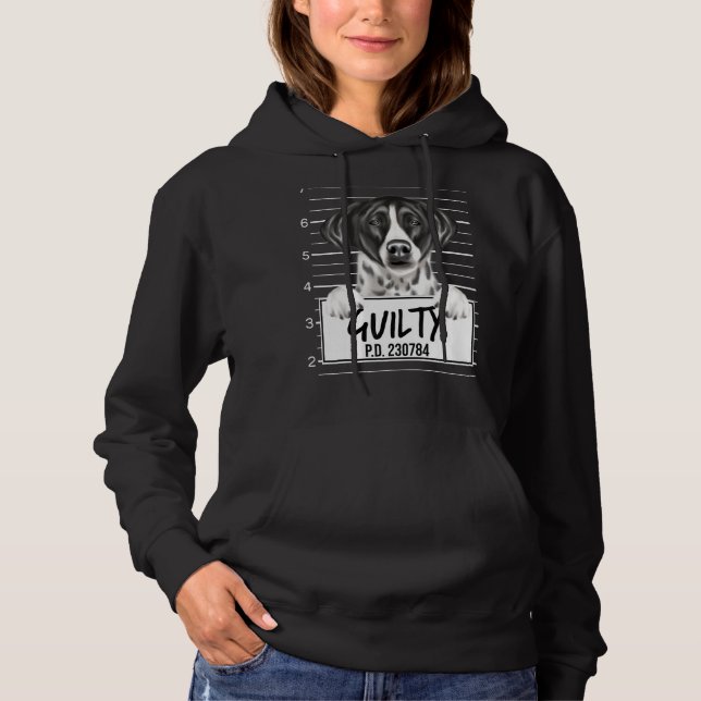 Pull À Capuche Tireur Mugshot Chien Coupable (Devant)