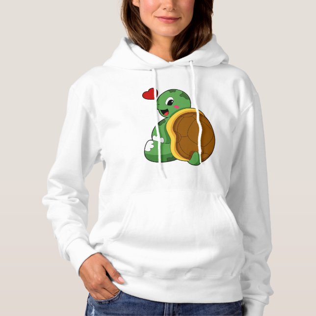Pull À Capuche Tortue au coeur (Devant)