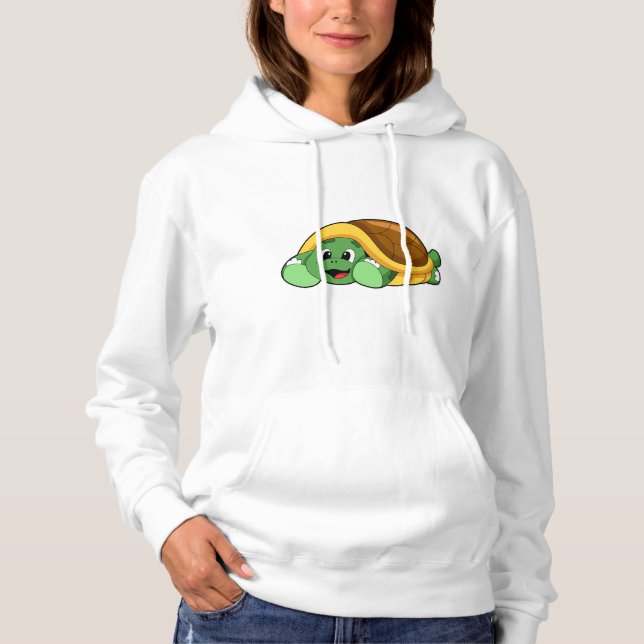 Pull À Capuche Tortue avec coquille comme couverture (Devant)