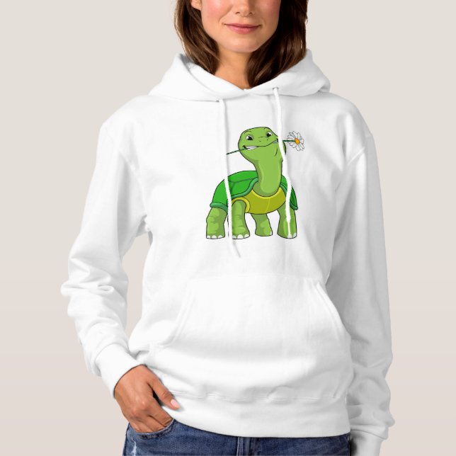 Pull À Capuche Tortue avec marguerite à fleurs (Devant)