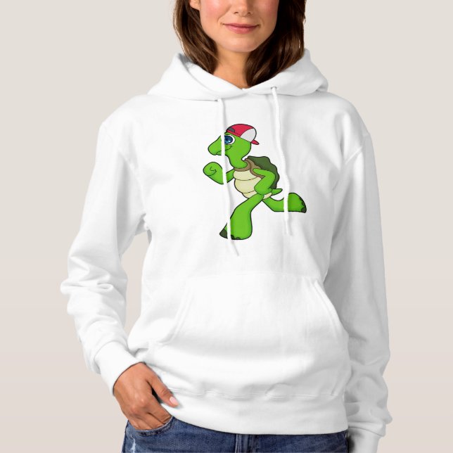 Pull À Capuche Tortue comme coureur avec Casquette (Devant)