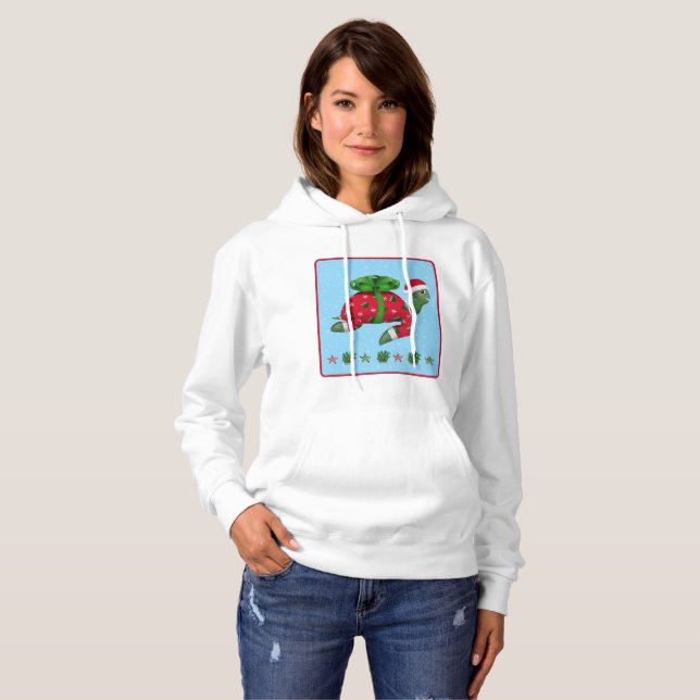 Pull À Capuche Tortue de Noël  (Devant entier)