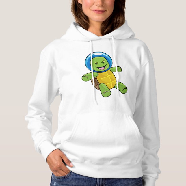 Pull À Capuche Tortue en astronaute avec boule de verre (Devant)