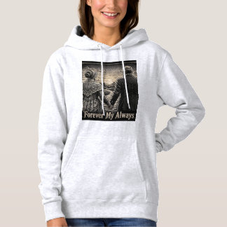 Pull À Capuche Toujours mon éternel Gravure sur bois vintage 