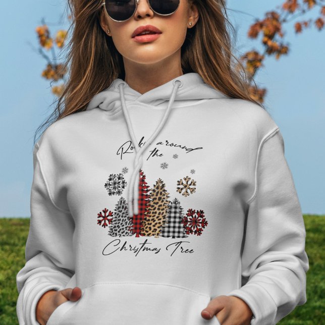 Pull À Capuche Tourner autour de l'arbre de Noël à carreaux écoss (Créateur téléchargé)