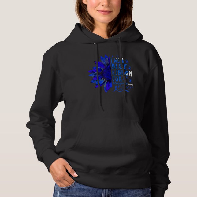 Pull À Capuche Tournesol Je Porte Du Ruban Bleu Pour Arthrogrypos (Devant)