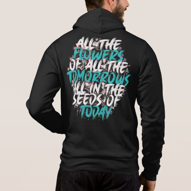 Pull À Capuche Toutes les fleurs de Tomorrow Streetwear Citation- (Dos)