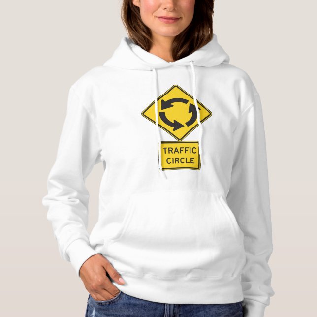 Pull À Capuche Traffic Circle Road Sign Yellow Diamond (Devant)