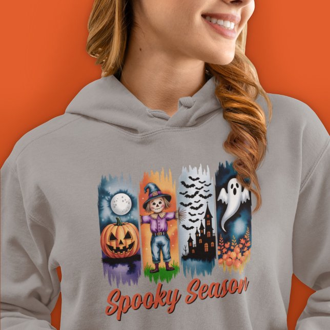 Pull À Capuche Traits de pinceau d'Halloween automne Saison effra (Créateur téléchargé)