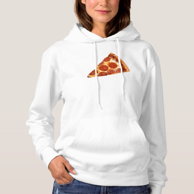 Pull À Capuche Tranche de pizza pepperoni classique de SlipperyJo (Devant)