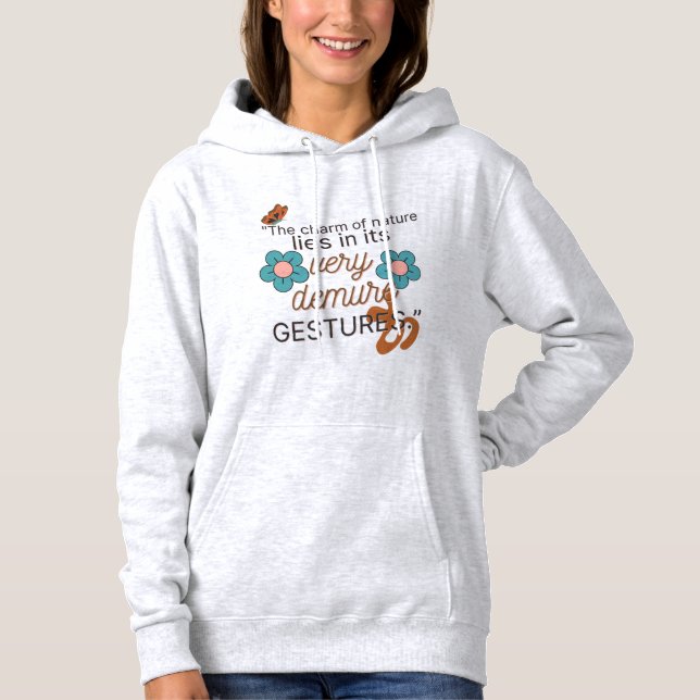 Pull À Capuche Très discrète nature très mignonne, femmes blanche (Devant)
