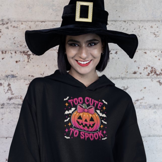 Pull À Capuche Trop mignon pour effrayer Citrouille Halloween Coq (Créateur téléchargé)