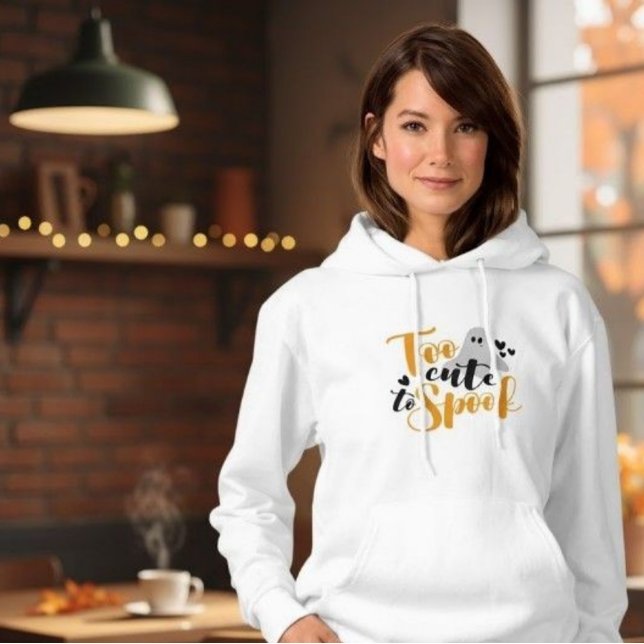 Pull À Capuche Trop Mignon Pour Effrayer Fantôme Halloween Drôle  (Créateur téléchargé)