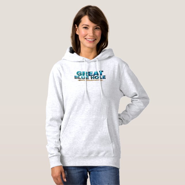 Pull À Capuche Trou Bleu Géant Belize Grand Gouffre Marin Merveil (Devant entier)