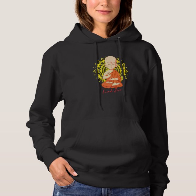 Pull À Capuche Trouver Zen  Zen Petit Bébé Bouddha Lotus (Devant)
