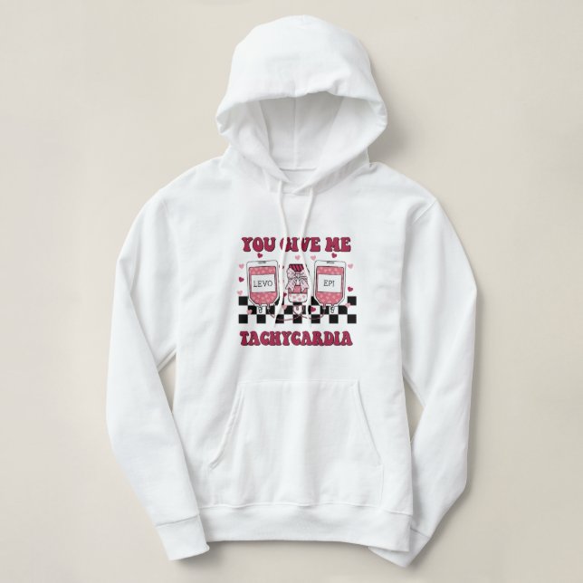 Pull À Capuche tu me donnes la tachycardie (Design devant)