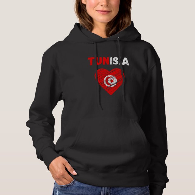 Pull À Capuche Tunisia Flag Holiday Tunisia Heart Tunisian Flag (Devant)