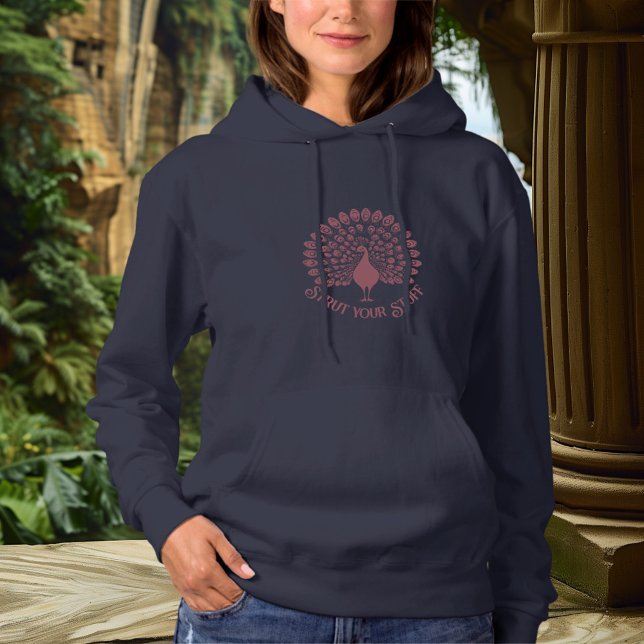Pull À Capuche Typographie Art Nouveau de paon Graphique Déclarat (Créateur téléchargé)