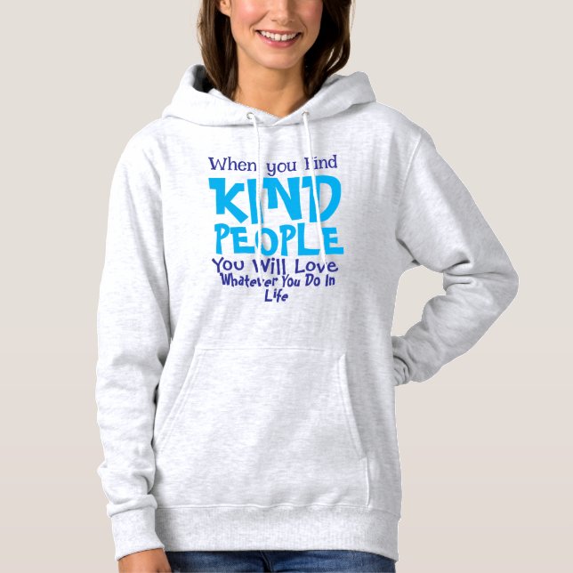 Pull À Capuche Typographie de gentillesse mignonne personnalisabl (Devant)