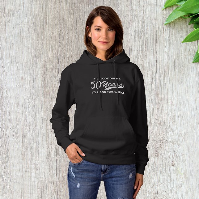 Pull À Capuche Typographie Rétro pour 50e Anniversaire Drôle (Créateur téléchargé)